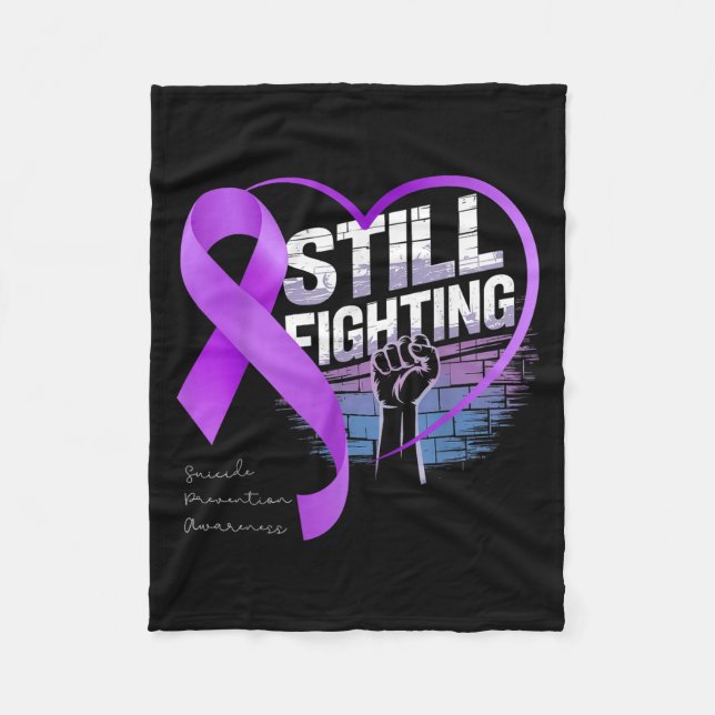 Cobertor De Velo Still Fighting Suicide Prevention Awareness Purple (Frente)