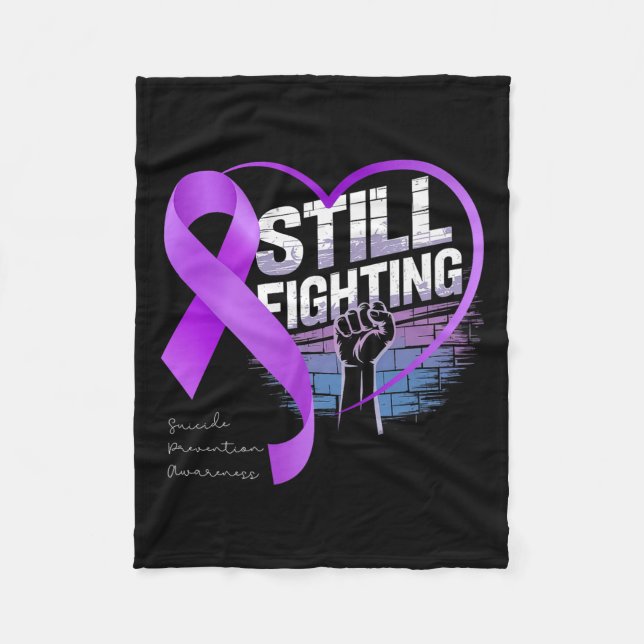 Cobertor De Velo Still Fighting Suicide Prevention Awareness Purple (Frente)