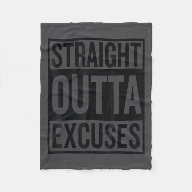 Cobertor De Velo Straight Outta Excuses Block Style Better Self Mot (Frente)