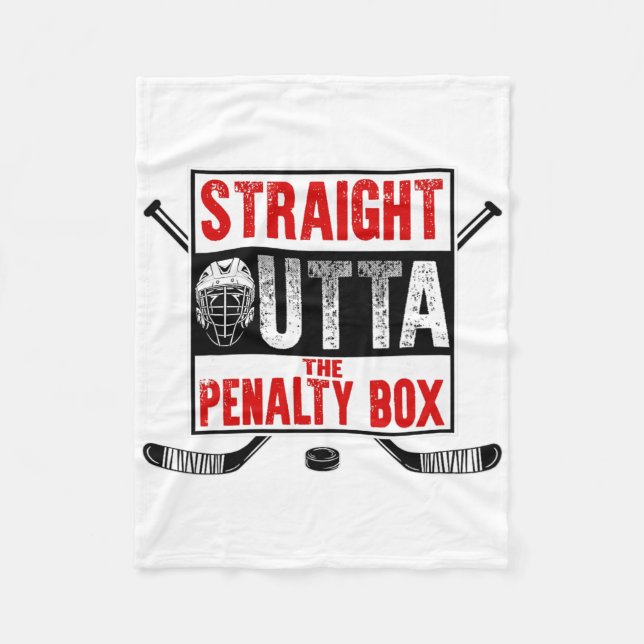 Cobertor De Velo Straight Outta The Penalty Box Funny Ice Hockey Pl (Frente)