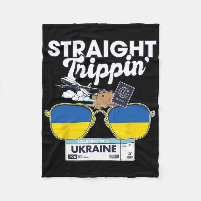 Cobertor De Velo Straight Trippin' Ukraine Vacation Tour Travel Tri (Frente)