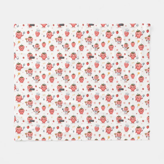 Cobertor De Velo Strawberry Dream Fleece Blanket (Frente (Horizontal))