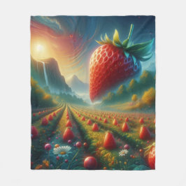 Cobertor De Velo Strawberry Field of Dreams