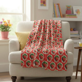 Cobertor De Velo Strawberry Fleece Blanket