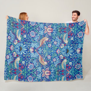 Cobertor De Velo Strawberry Thef Blue, William Morris Fleece Vazio