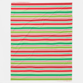 COBERTOR DE VELO STRIPES DE NATAL BRANCO VERDE VERMELHO