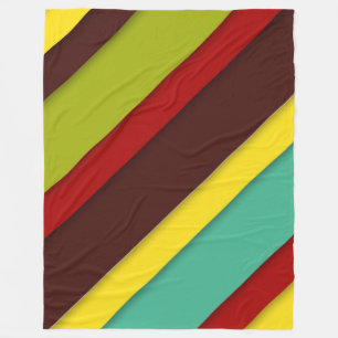 Cobertor De Velo Stripes Diagonais Multicolorido