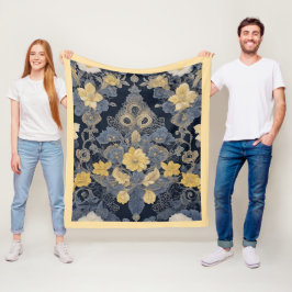 Cobertor De Velo Stylish Vintage yellow blue floral lace pattern
