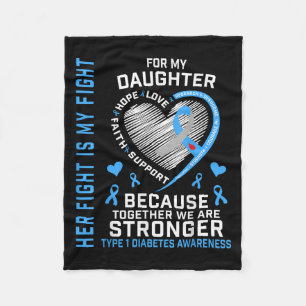 Cobertor De Velo Sua Luta É Minha Filha Do Tipo 1 Diabetes Shi