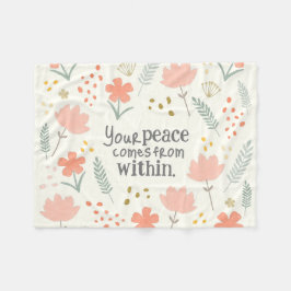 Cobertor De Velo Sua paz vem de dentro - citação inspiradora