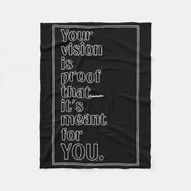 Cobertor De Velo Sua visão é a prova que significa para você, manto (Frente)