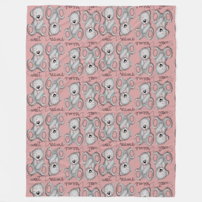 Cobertor De Velo Suave Sonhos Doce Ursinho (Frente)