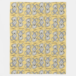 Cobertor De Velo Suave Sonhos Doce Ursinho-buff amarelo
