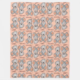 Cobertor De Velo Suave Sonhos Doce Ursinho-cor-de-pêssego