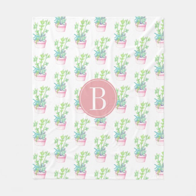 Cobertor De Velo Suculentes bonito | Personalizado (Frente)