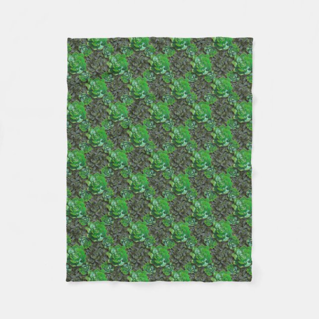 Cobertor De Velo Sucultivos Verdes Lattice Patterno Flórida Blanket (Frente)