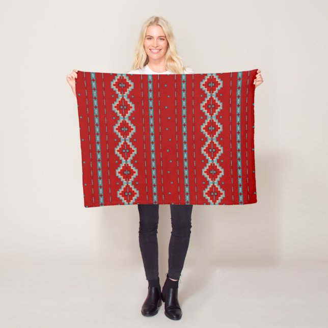 Cobertor De Velo Sudoeste de Mesas Vermelhas e Turquesas Pequenas (In Situ)