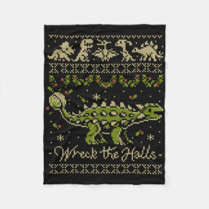 Cobertor De Velo Suéter de Natal de Dinossauro Ankylosaurus