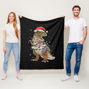 Cobertor De Velo Suéter de Natal de Dinossauro T-rex Árvore Xmas Di