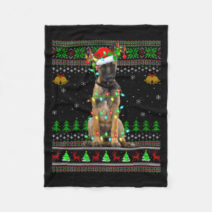 Cobertor De Velo Suéter de Natal Feio de Cachorro Malinois Belga Fe