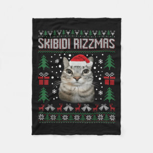 Cobertor De Velo Suéter Feio Gato Olhando Bobo Divertido Skibidi Ri