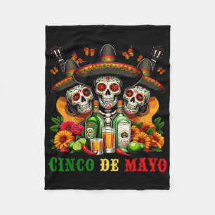 Cobertor De Velo Sugar Skull Tequila Cinco De Mayo Mexicano Fiesta