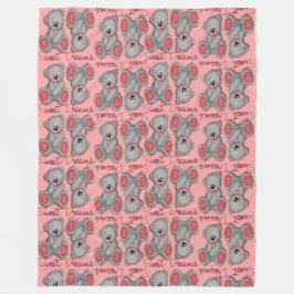 Cobertor De Velo Sugela doce Sonhos Ursinho cereja