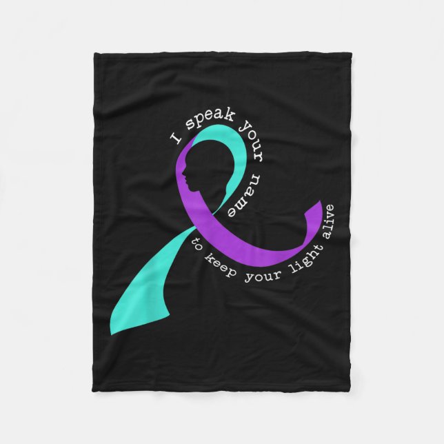 Cobertor De Velo Suicide Awareness Suicide Prevention Suprt Survivo (Frente)