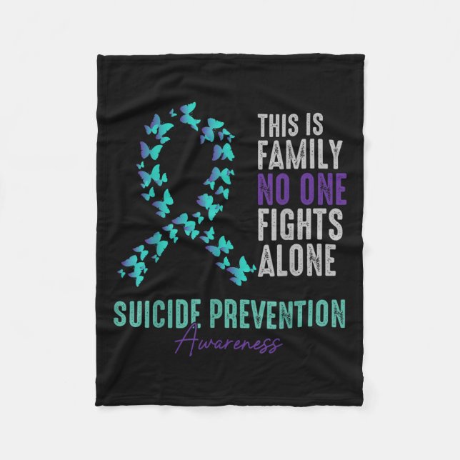 Cobertor De Velo Suicide Prevention Awareness Butterfly Teal Purple (Frente)