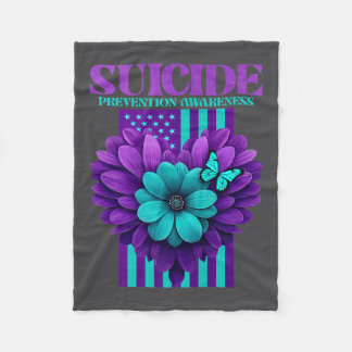 Cobertor De Velo Suicide Prevention Awareness Usa Flag Premium 