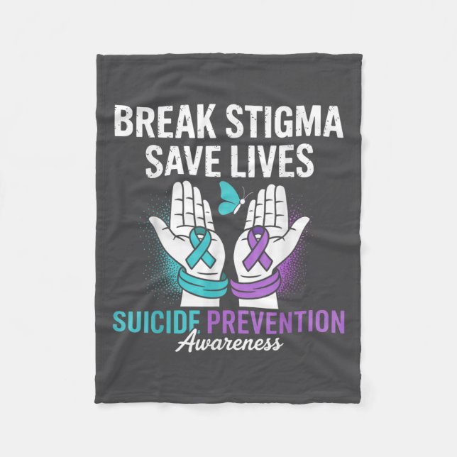 Cobertor De Velo Suicide Prevention Suprt Break Stigma Suicide Awar (Frente)