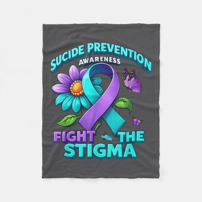 Cobertor De Velo Suicide Prevention Suprt Fight Stigma Suicide Awar (Frente)