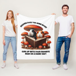 Cobertor De Velo Suínos Engraçados Lendo Sob Cogumelos Vermelhos