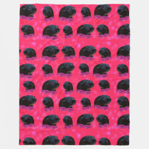 Cobertor De Velo Suínos Pretos Em Rosas Rosa Bonito