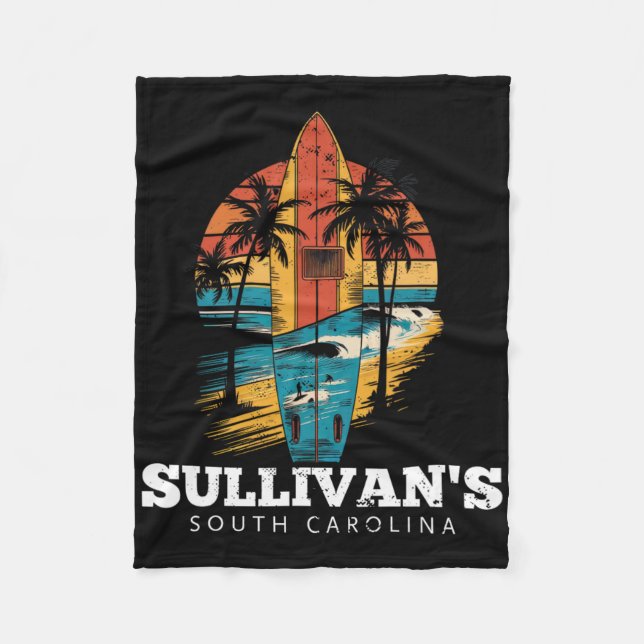 Cobertor De Velo Sullivan's South Carolina Surfboard Surfing Retro  (Frente)