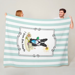 Cobertor De Velo Summer Beach Boston Terrier Dog (preto) Cute