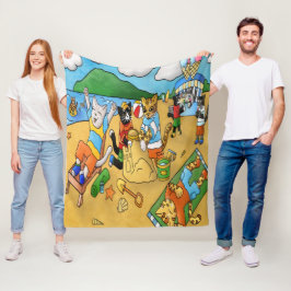 Cobertor De Velo Summer Beach Cats