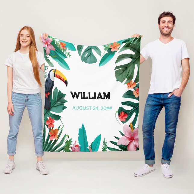 Cobertor De Velo Summer Floral Custom Name Nursery (In Situ)