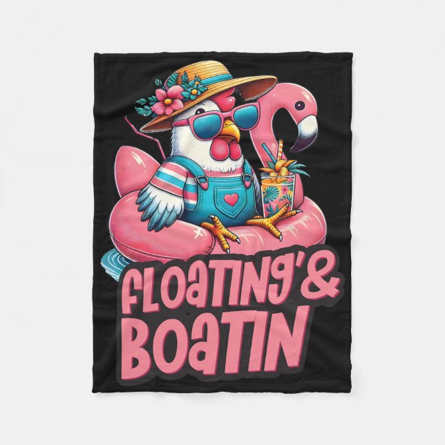 Cobertor De Velo Summer Vacation Chicken Floating Boating Summer Vi (Frente)