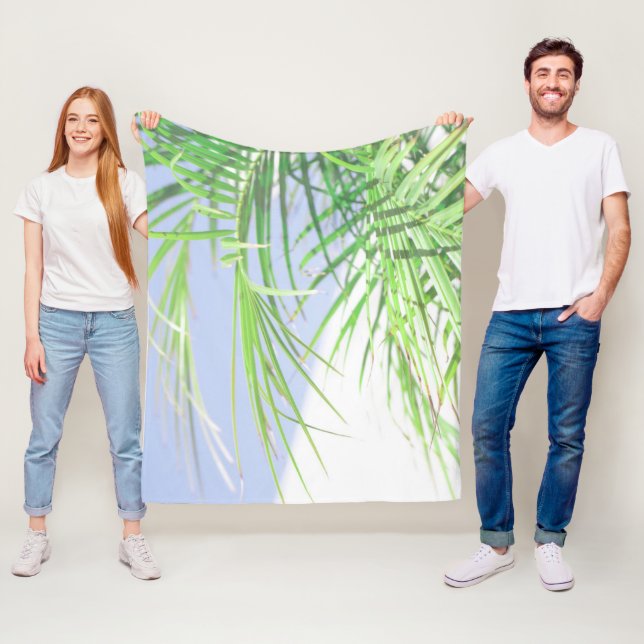 Cobertor De Velo Summer Vibes Palm Tree deixa pastel verde pálido (In Situ)