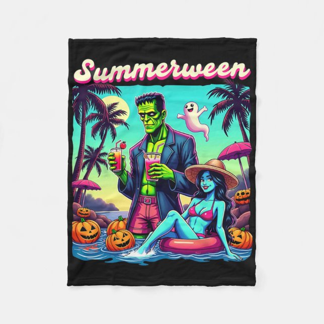 Cobertor De Velo Summerbetween Summer Halloween Zombie Frankenstein (Frente)