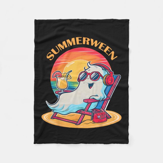 Cobertor De Velo SummerEntre Cute Spooky Summer Ghost Halloween Lov (Frente)