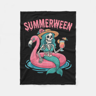 Cobertor De Velo Summerentre Mermaid Skeleton Beach Flamingo Hallow