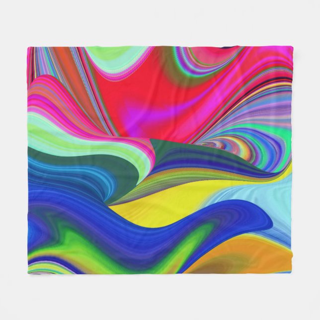 Cobertor De Velo Summerrainbow, Abstrato 3D Rainbowart (Frente (Horizontal))