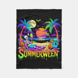Cobertor De Velo Summerween Skeleton Ghost Beach Funny Spooky Hallo