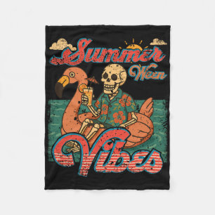 Cobertor De Velo Summerween Vibes Skeleton Flamingo Float Summer Ha