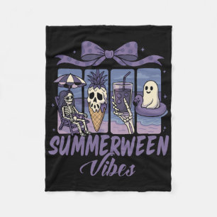 Cobertor De Velo Summerween Vibes Skeleton Ghost Beach Party Hallow