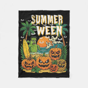 Cobertor De Velo Summerwin Beach Pumpkins Ghosts Surf Halloween Vi