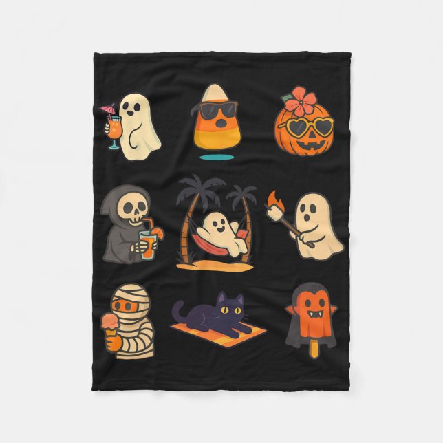 Cobertor De Velo Summerwin Ghost Pumpkin Halloween Spooky Summer T (Frente)