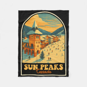 Cobertor De Velo Sun Peaks Canada Vintage Design Retro Ski Village